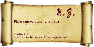 Maximovics Zilia névjegykártya